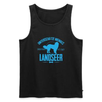 UNM Landseer Shirt - Männer Premium Bio Tank Top - Schwarz - Vorne - Michal (187cm)