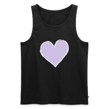 Lavender Heart - Men's Premium Organic Tank Top - black - Front - AI Model Male 178 light (178cm)