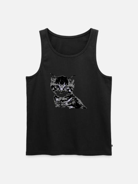 Katze Cat Katzengesicht - Männer Premium Bio Tank Top - Schwarz