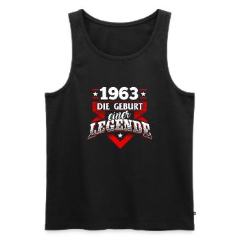 1963 Geburtstag Geburtstagsgeschenk Legende - Männer Premium Bio Tank Top - Schwarz - Vorne - Michal (187cm)
