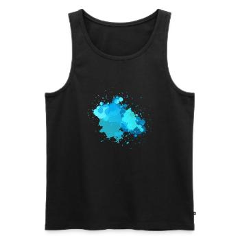 Watercolor Splash - Männer Premium Bio Tank Top - Schwarz - Vorne - AI Model Male 178 light (178cm)