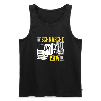 LKW-Fahrer - Ich schnarche nicht, ich bin ein LKW - Männer Premium Bio Tank Top - Schwarz - Vorne - Michal (187cm)