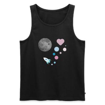 Space Rocket - Männer Premium Bio Tank Top - Schwarz - Vorne - AI Model Male 178 light (178cm)