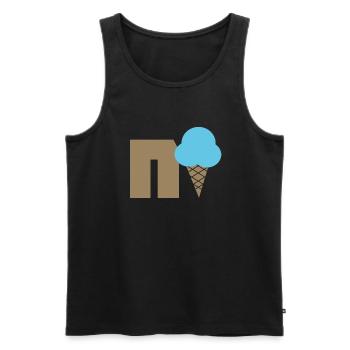 Nice blue - Men's Premium Organic Tank Top - black - Front - AI Model Male 178 light (178cm)