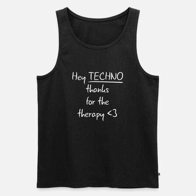 Techno Therapy - Männer Premium Bio Tank Top - Schwarz