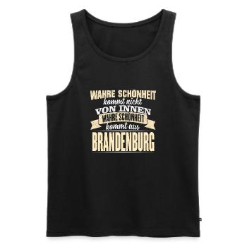 BRANDENBURG - Schönheit - Männer Premium Bio Tank Top - Schwarz - Vorne - Michal (187cm)
