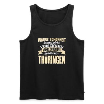 THÜRINGEN - Schönheit - Männer Premium Bio Tank Top - Schwarz - Vorne - Michal (187cm)