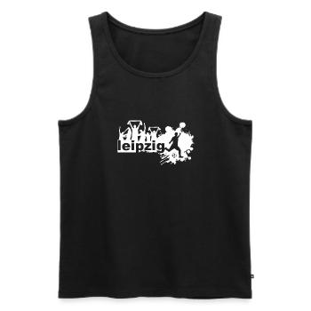 Leiptig fan - Männer Premium Bio Tank Top - Schwarz - Vorne - Michal (187cm)