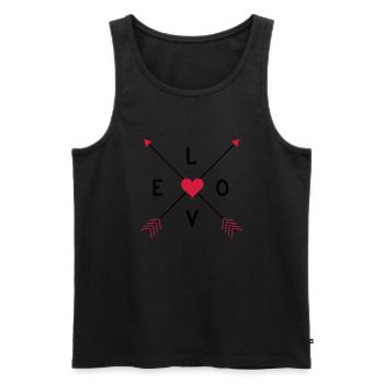 Love-Ethno Pfeile - Männer Premium Bio Tank Top - Schwarz - Vorne - Michal (187cm)