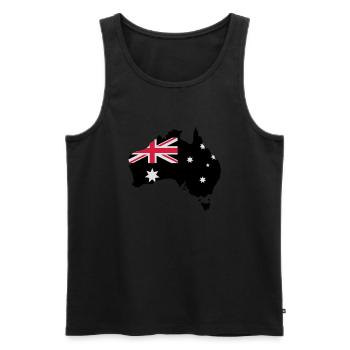 Australia - Débardeur bio Premium Homme - noir - Devant - AI Model Male 178 light (178cm)