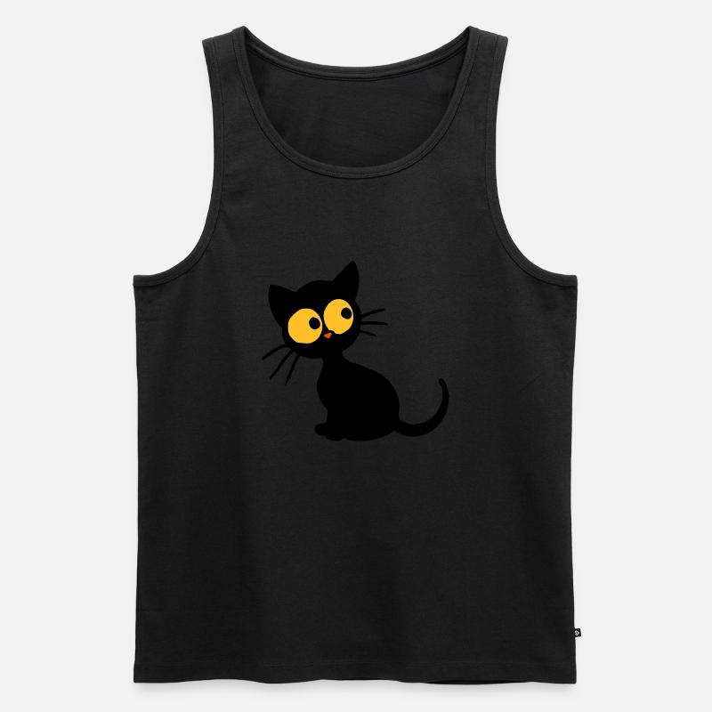 Schwarzes Kätzchen - Männer Premium Bio Tank Top - Schwarz