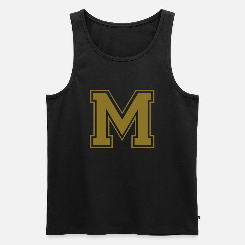 M - Buchstabe - Männer Premium Bio Tank Top - Schwarz