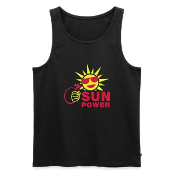 sun_power_1__f2 - Débardeur bio Premium Homme - noir - Devant - Michal (187cm)
