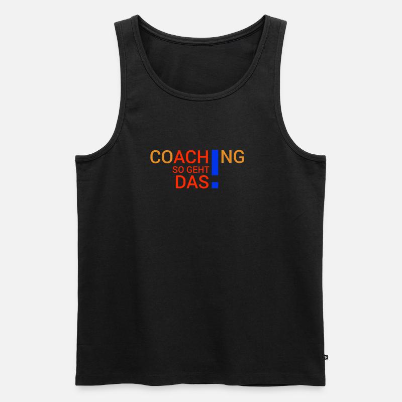 COACHING - Männer Premium Bio Tank Top - Schwarz