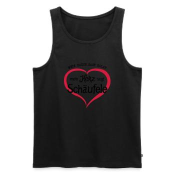 Echter Franke -Schäufele im Herzen- - Männer Premium Bio Tank Top - Schwarz - Vorne - AI Model Male 178 light (178cm)