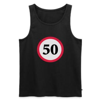 geschwindigkeitstafel_50 - Männer Premium Bio Tank Top - Schwarz - Vorne - Michal (187cm)