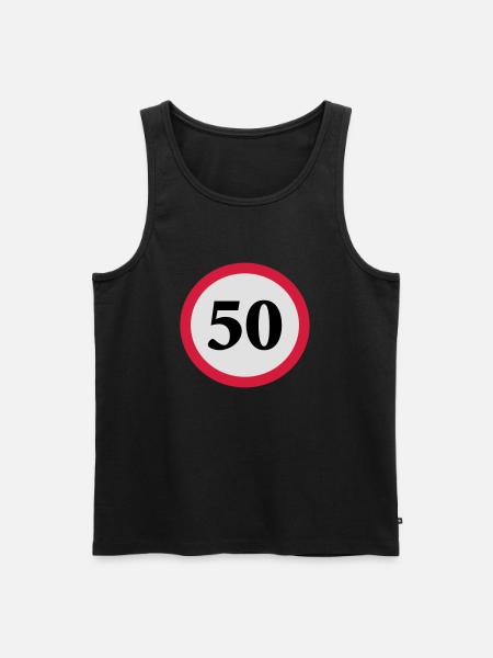 geschwindigkeitstafel_50 - Männer Premium Bio Tank Top - Schwarz