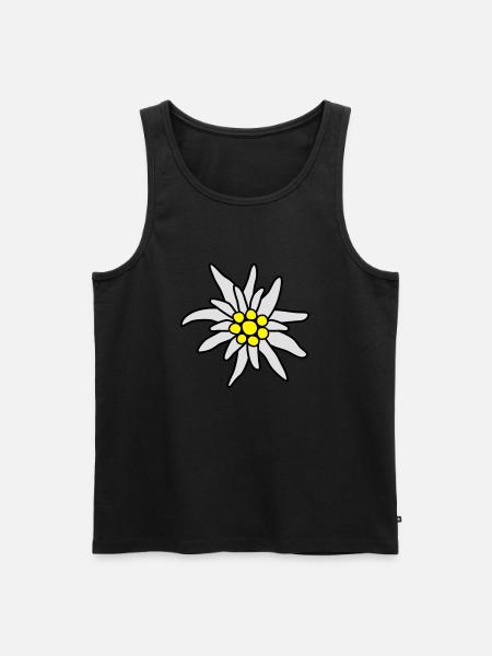 Blüte, Edelweiß - Männer Premium Bio Tank Top - Schwarz