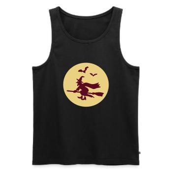 Witch on broom - Men's Premium Organic Tank Top - black - Front - Michal (187cm)