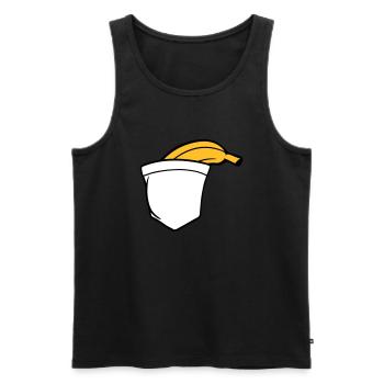 banane fruit drôle manger en bonne santé faim délicieux - Débardeur bio Premium Homme - noir - Devant - AI Model Male 178 light (178cm)