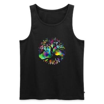 tree of life colorful - Männer Premium Bio Tank Top - Schwarz - Vorne - Michal (187cm)
