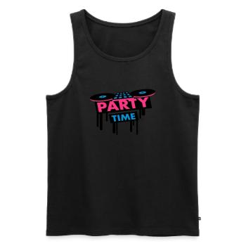 Party Time DJ Pult - Männer Premium Bio Tank Top - Schwarz - Vorne - AI Model Male 178 light (178cm)