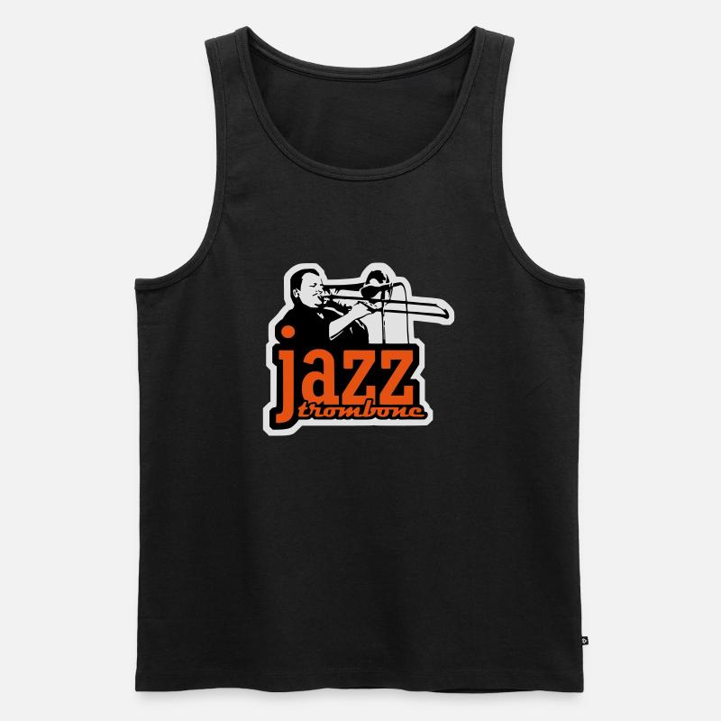 Jazz Posaune - jazz trombone - Männer Premium Bio Tank Top - Schwarz