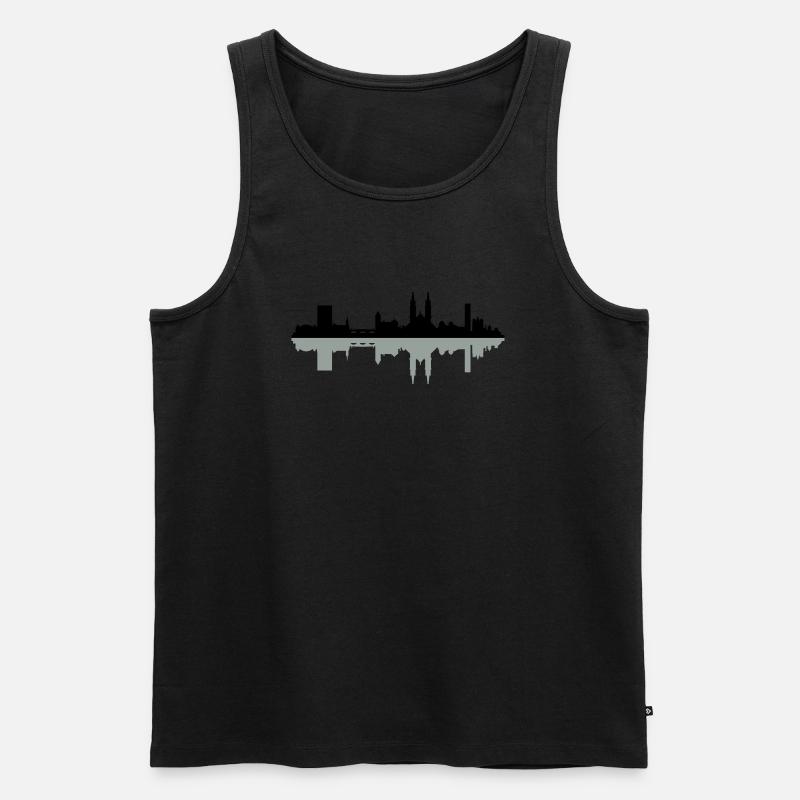 Skyline Basel - Männer Premium Bio Tank Top - Schwarz