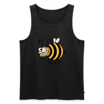 Funny thickness crazy bee - Men's Premium Organic Tank Top - black - Front - Michal (187cm)