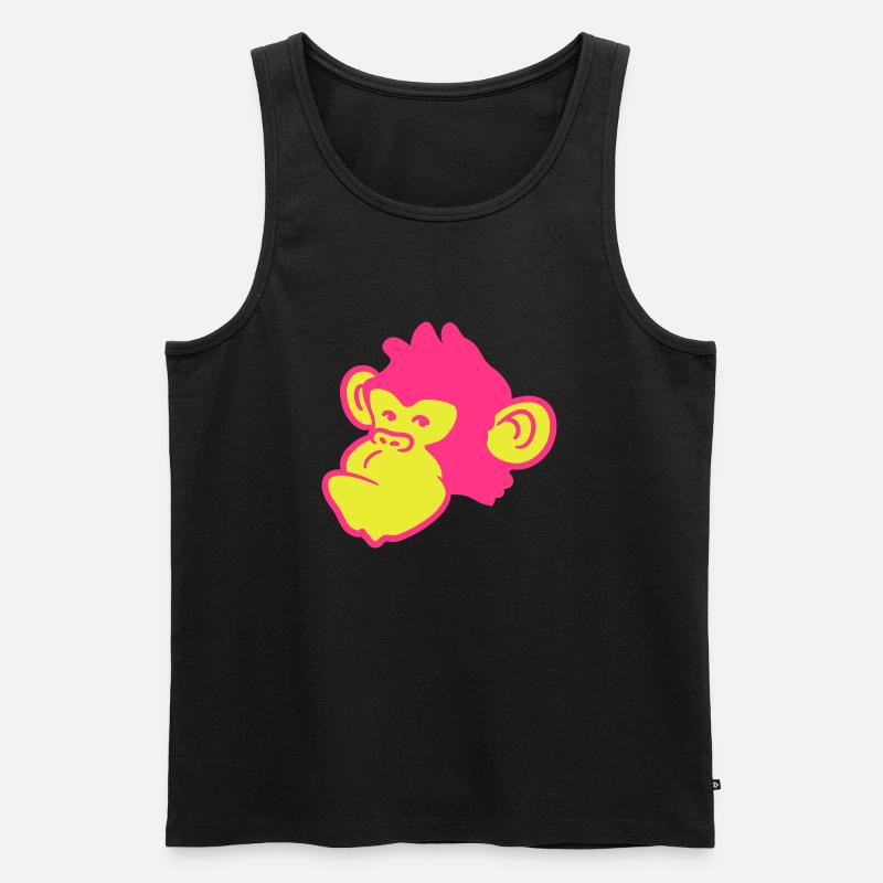 Cool Affen Kopf - Männer Premium Bio Tank Top - Schwarz