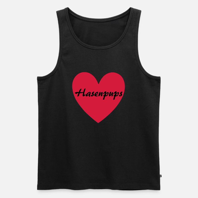 Hasenpups mit Herz - Männer Premium Bio Tank Top - Schwarz