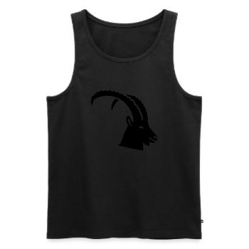 Steinbock - Männer Premium Bio Tank Top - Schwarz - Vorne - AI Model Male 178 light (178cm)