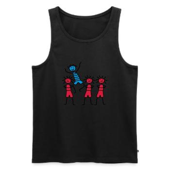 Be Different Happy Funny Boy - Men's Premium Organic Tank Top - black - Front - Michal (187cm)