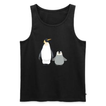 Parent And Child Penguin - Men's Premium Organic Tank Top - black - Front - Michal (187cm)
