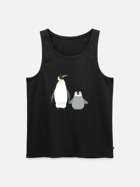 Parent And Child Penguin - Männer Premium Bio Tank Top - Schwarz