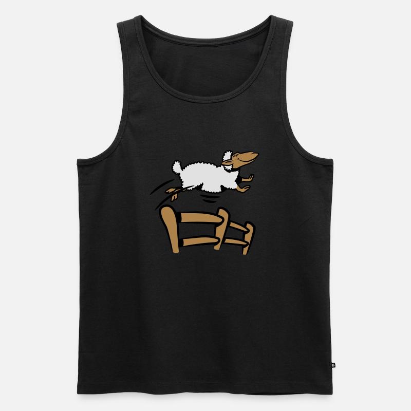 SCHAF springen Zaun - Männer Premium Bio Tank Top - Schwarz