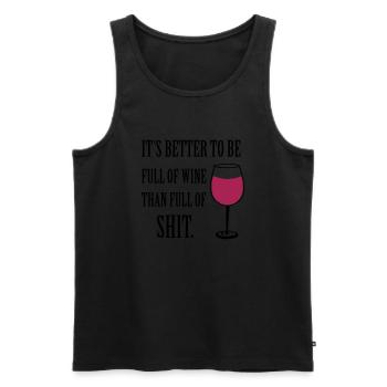 Wine - Männer Premium Bio Tank Top - Schwarz - Vorne - AI Model Male 178 light (178cm)