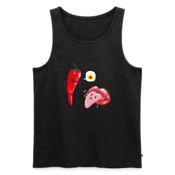 Chili & Zunge - Männer Premium Bio Tank Top - Schwarz - Vorne - Michal (187cm)