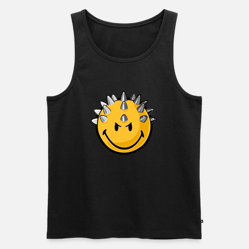 Smiley metallhead - Männer Premium Bio Tank Top - Schwarz