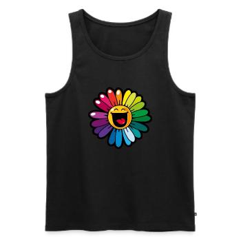 Smiley Colourful Daisy - Débardeur bio Premium Homme - noir - Devant - Michal (187cm)