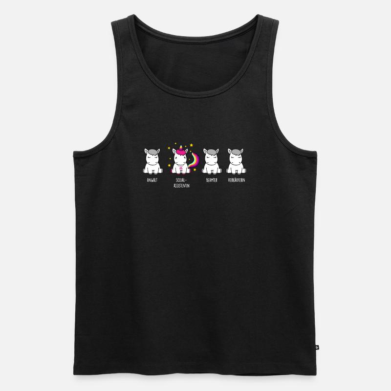 Sozialassistentin - das Einhorn in der Berufswelt - Männer Premium Bio Tank Top - Schwarz