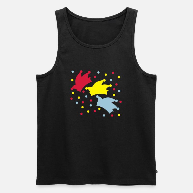 Narrenkappe / Konfetti / Fasching - Männer Premium Bio Tank Top - Schwarz