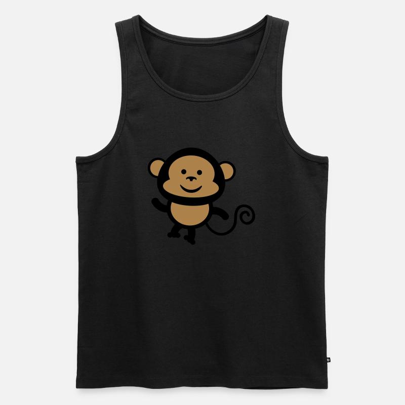 monkey comic - Männer Premium Bio Tank Top - Schwarz
