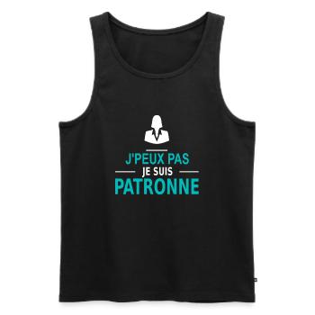 j'peux pas je suis patronne - Men's Premium Organic Tank Top - black - Front - AI Model Male 178 light (178cm)