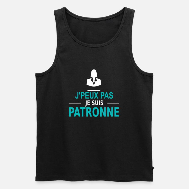 j'peux pas je suis patronne - Männer Premium Bio Tank Top - Schwarz