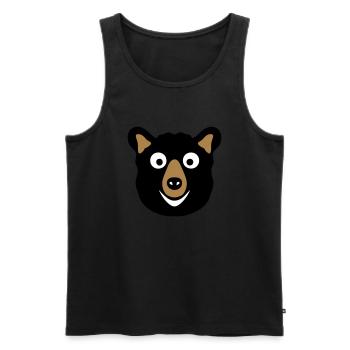 bear drawing cartoon animals - Men's Premium Organic Tank Top - black - Front - AI Model Male 178 light (178cm)