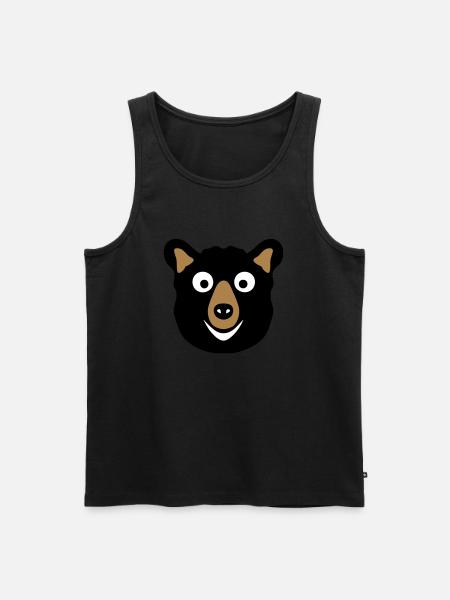 bear drawing cartoon animals - Men's Premium Organic Tank Top - black