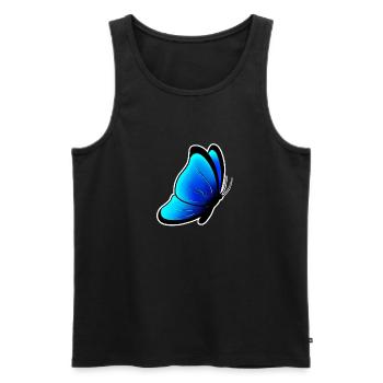 Blauer Schmetterling - Männer Premium Bio Tank Top - Schwarz - Vorne - AI Model Male 178 light (178cm)