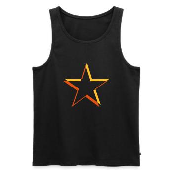 Étoile 3D jaune - Débardeur bio Premium Homme - noir - Devant - AI Model Male 178 light (178cm)