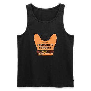 Frenchie Burger - Men's Premium Organic Tank Top - black - Front - AI Model Male 178 light (178cm)